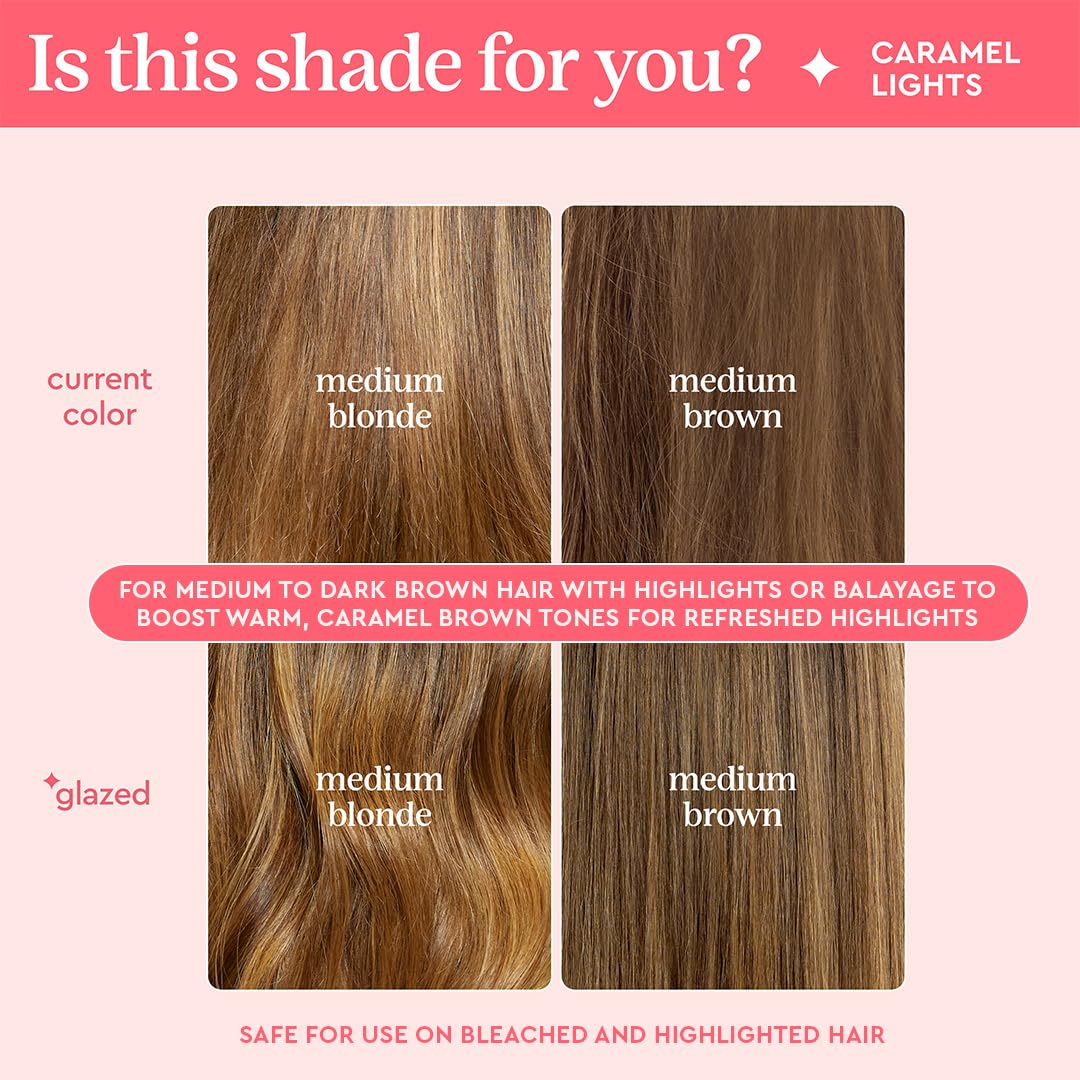 Glaze Super Gloss Color Conditioning Gloss – Caramel Lights for Medium to Dark Brown Hair with Highlights – Rinse Out Semi-Permanent Hair Gloss that Enhances Color and Boosts Shine & Hydration