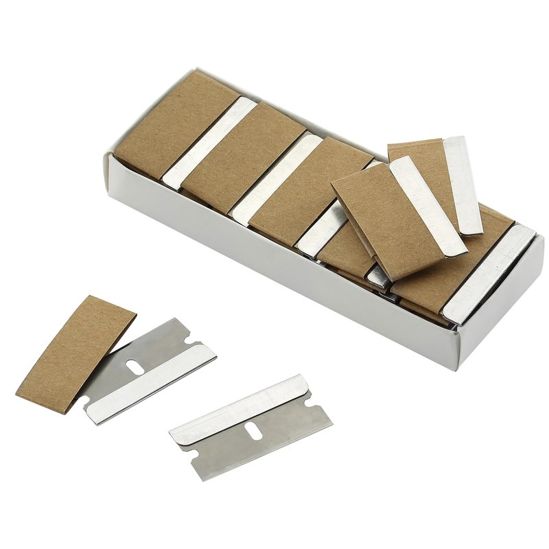 Bates Single Edge Razor Blades, 100 Pack, Silver, Straight Edge, Scraper Blades