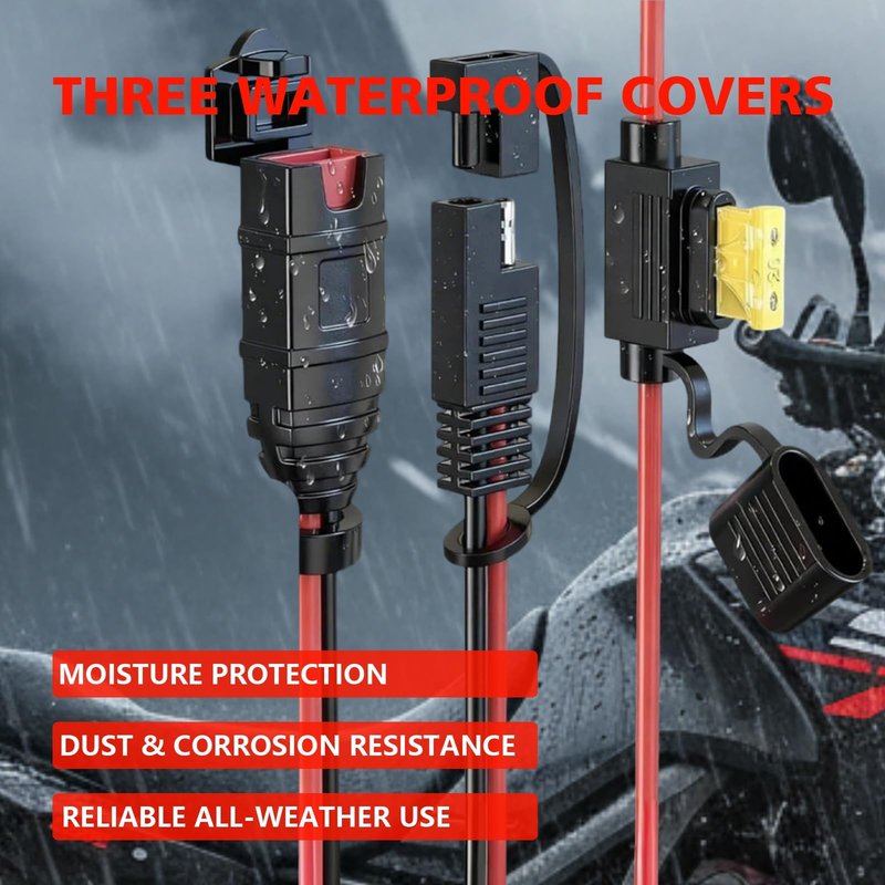 2 Pack X-Connect SAE Adapter fit for GC009 NOCO Battery Charger Accessories,with SAE Polarity Reverse Adapter and 20A Fuse, 14AWG, to Quick Connections Already on Motorcycles, Cars, ATVs and UTVs