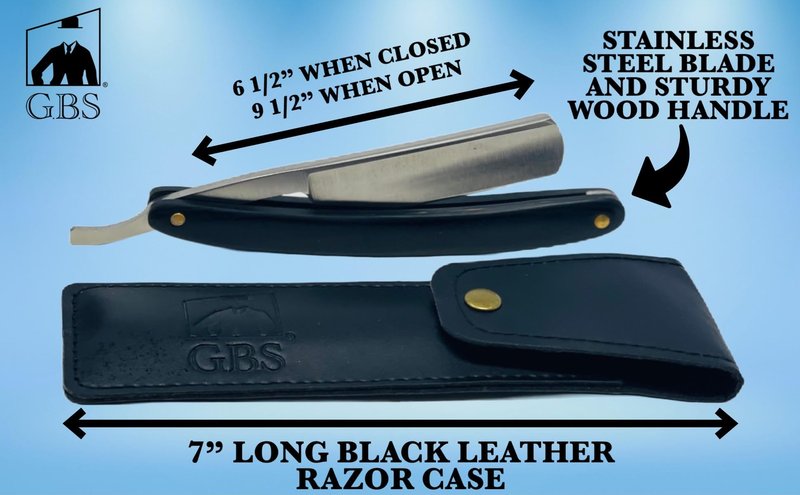 GENTS Professional Straight Razor Shaving Kit - Complete 7-Piece Gift Set with Leather Strop & Ceramic Bowl