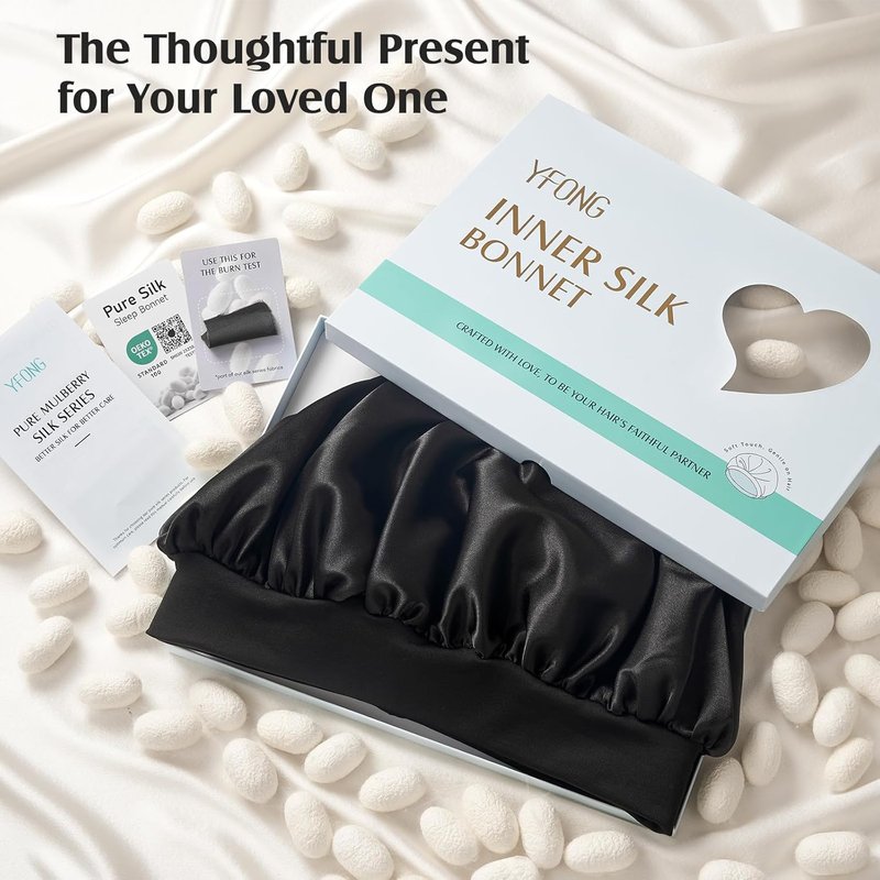Real Mulberry Silk Bonnet - Double Layer Adjustable Sleep Cap for Women & Men | Non-Slip Design