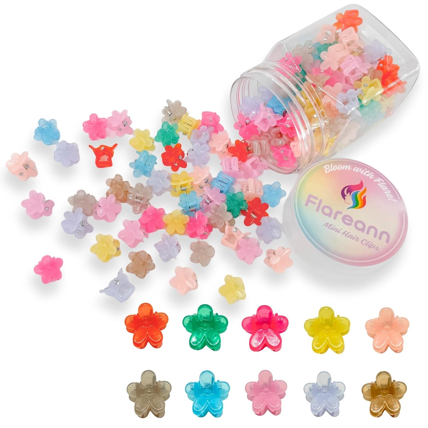 Mini Butterfly Hair Clips - 100 Pcs Toddler Hair Accessories | Colorful Claw Clips for Girls & Babies