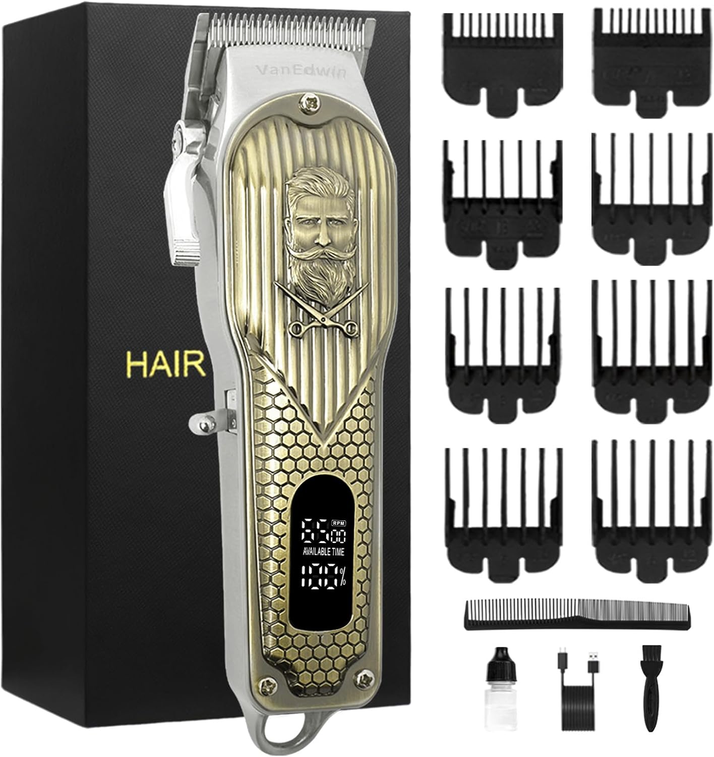 Professional Hair Clippers for Men - Heavy Duty Cutting Performance | Cordless Rechargeable Haircut Kit