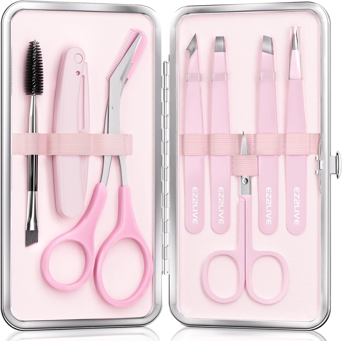 **Precision Eyebrow Tweezers Set - Slant & Point Tip Stainless Steel | 2-Pack for Men & Women**
