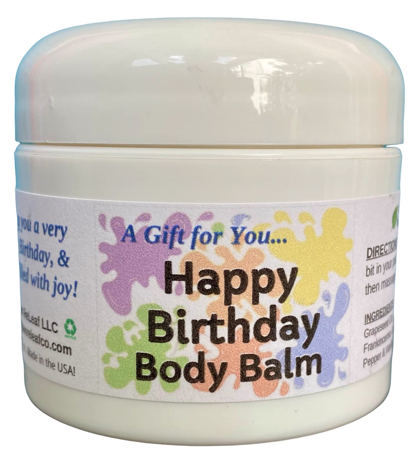 Urban ReLeaf Happy Birthday Body Balm! Fresh Citrus Spice Natural Shea Butter & Essential Oils, Thoughtful Gift! Gender Neutral Unisex Scent, Deeply Moisturizing. Special Present