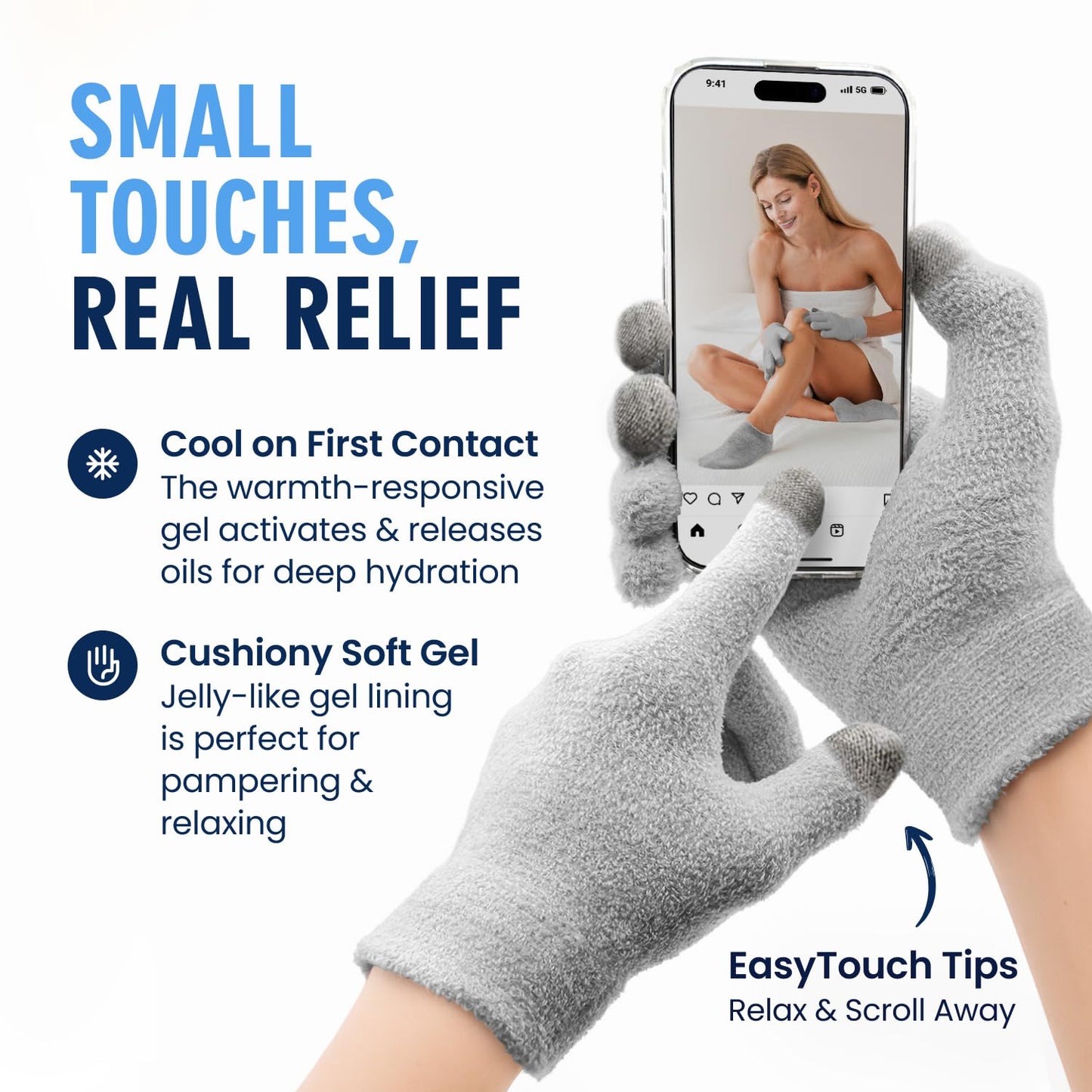 Dr. Frederick's Original Moisturizing Gel Gloves, Mellow Moon, 1 Pair
