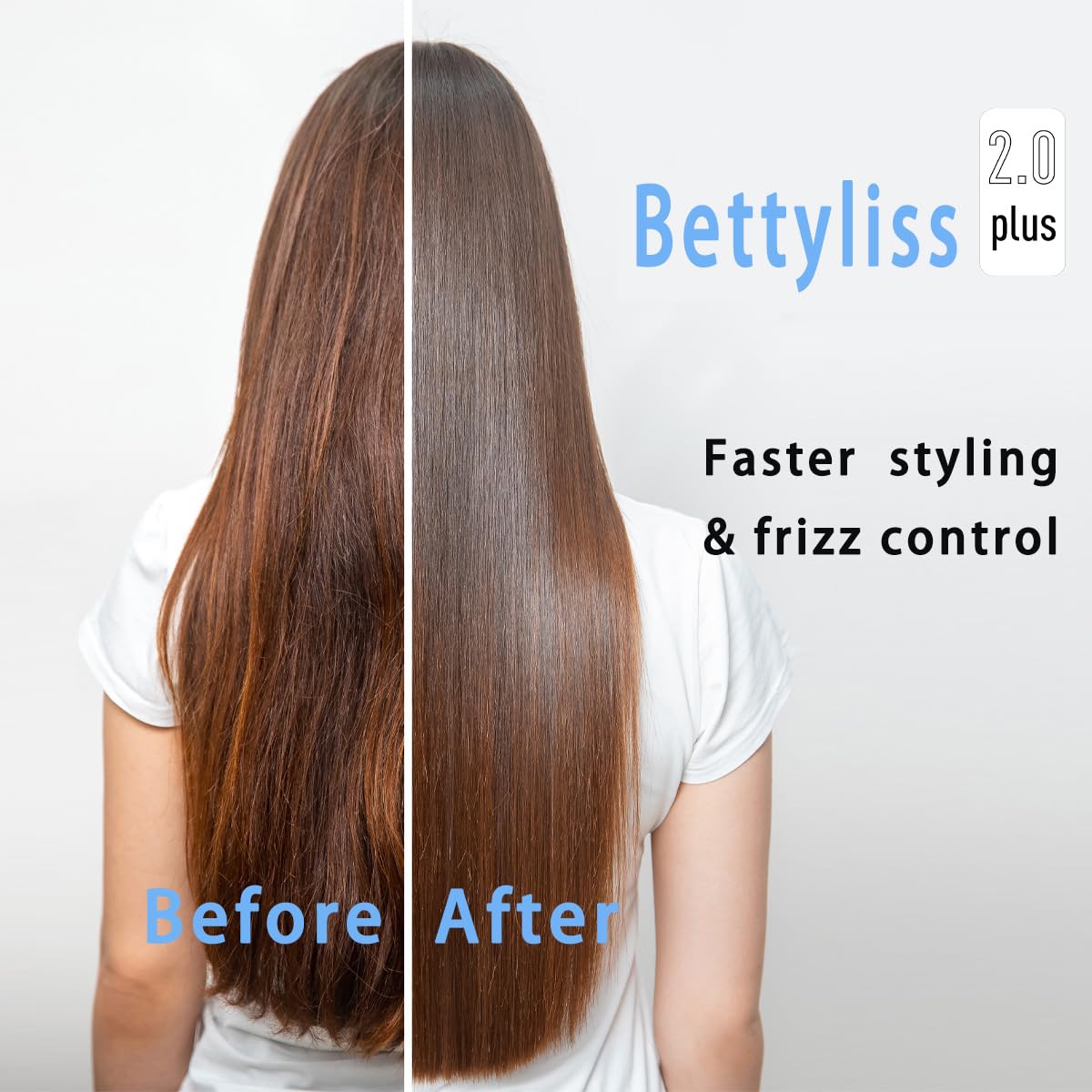 Bettyliss Steam Flat Iron Hair Straightener - Professional Hair Straightening Irons for Smooth and Frizz-Free Results (Black)