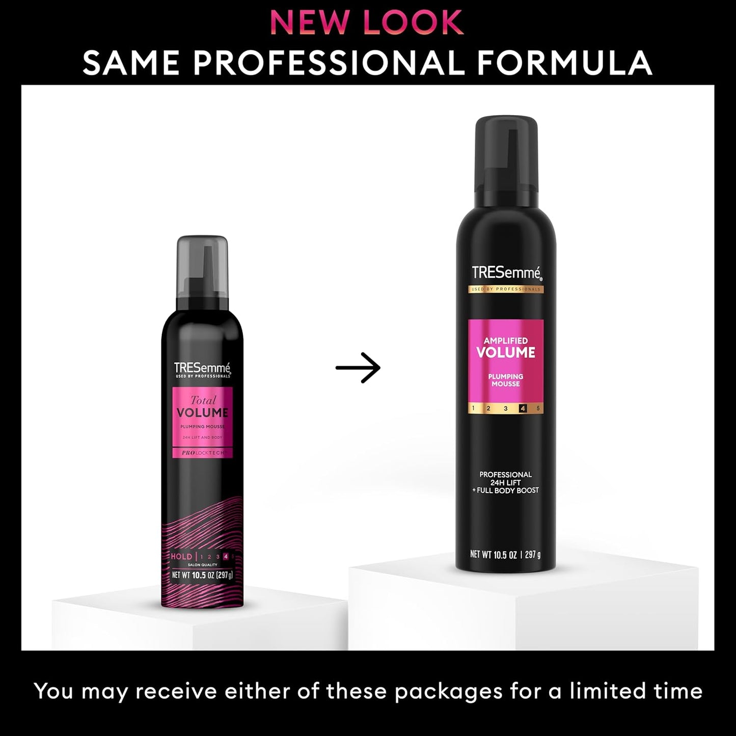 TRESemmé Plumping Mousse - Amplified Volume & Lift with Pro Lock Technology | 10.5 Fl Oz