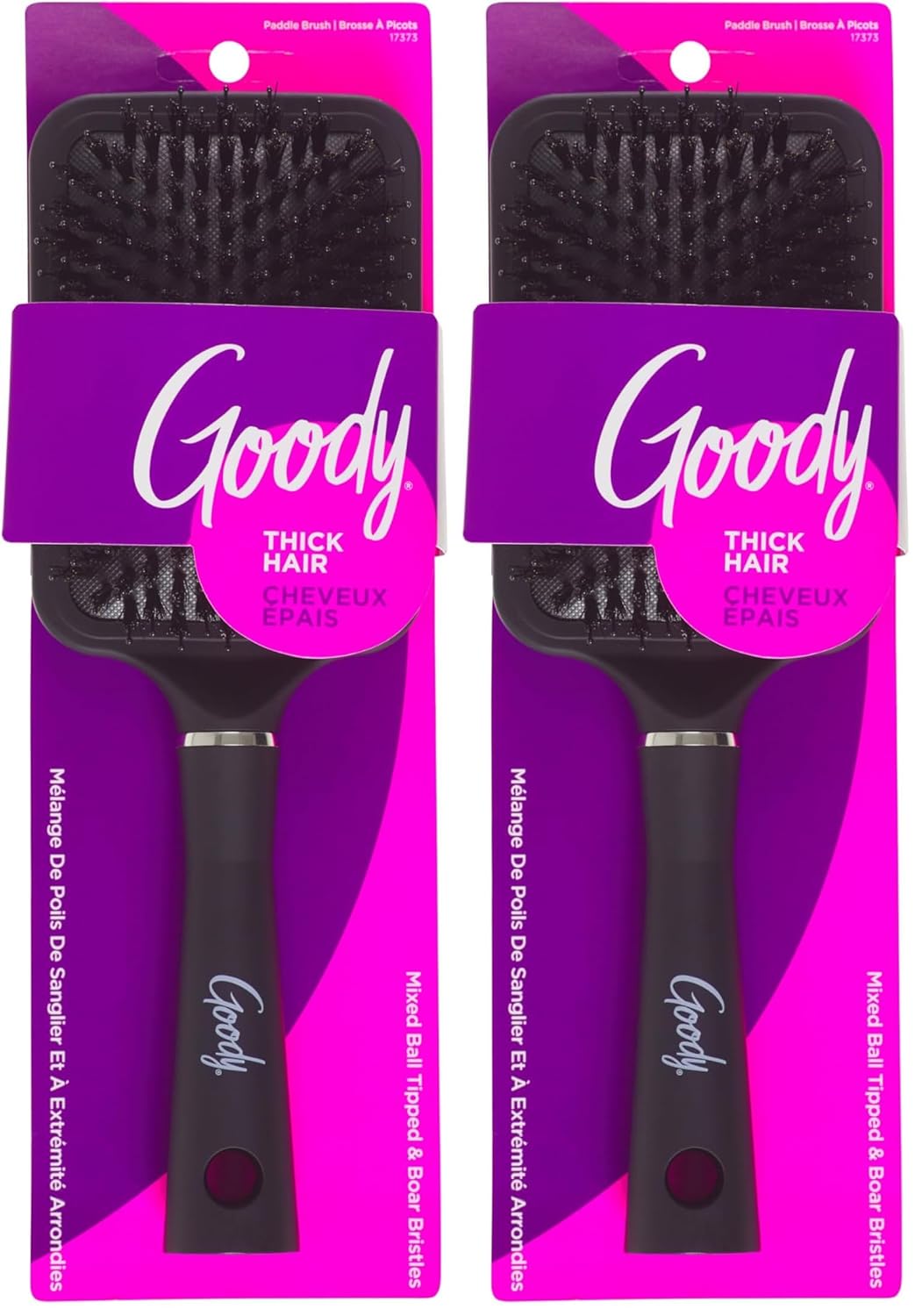 Detangle It Paddle Brush - Custom Style Detangler with Nylon & Boar Bristles | Perfect for Thick Hair, Black
