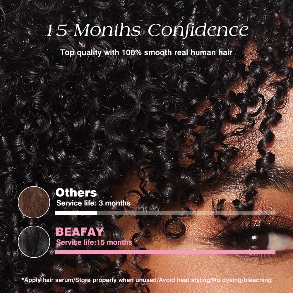 Beafay Afro Kinky Curly Human Crochet Hair 20inch 60g Knotless Pre-Separated Feather Crochet Real Human Hair Afro Kinky Burmese Curly Crochet Lightweight Reusable Remy Hair Extensions for Women