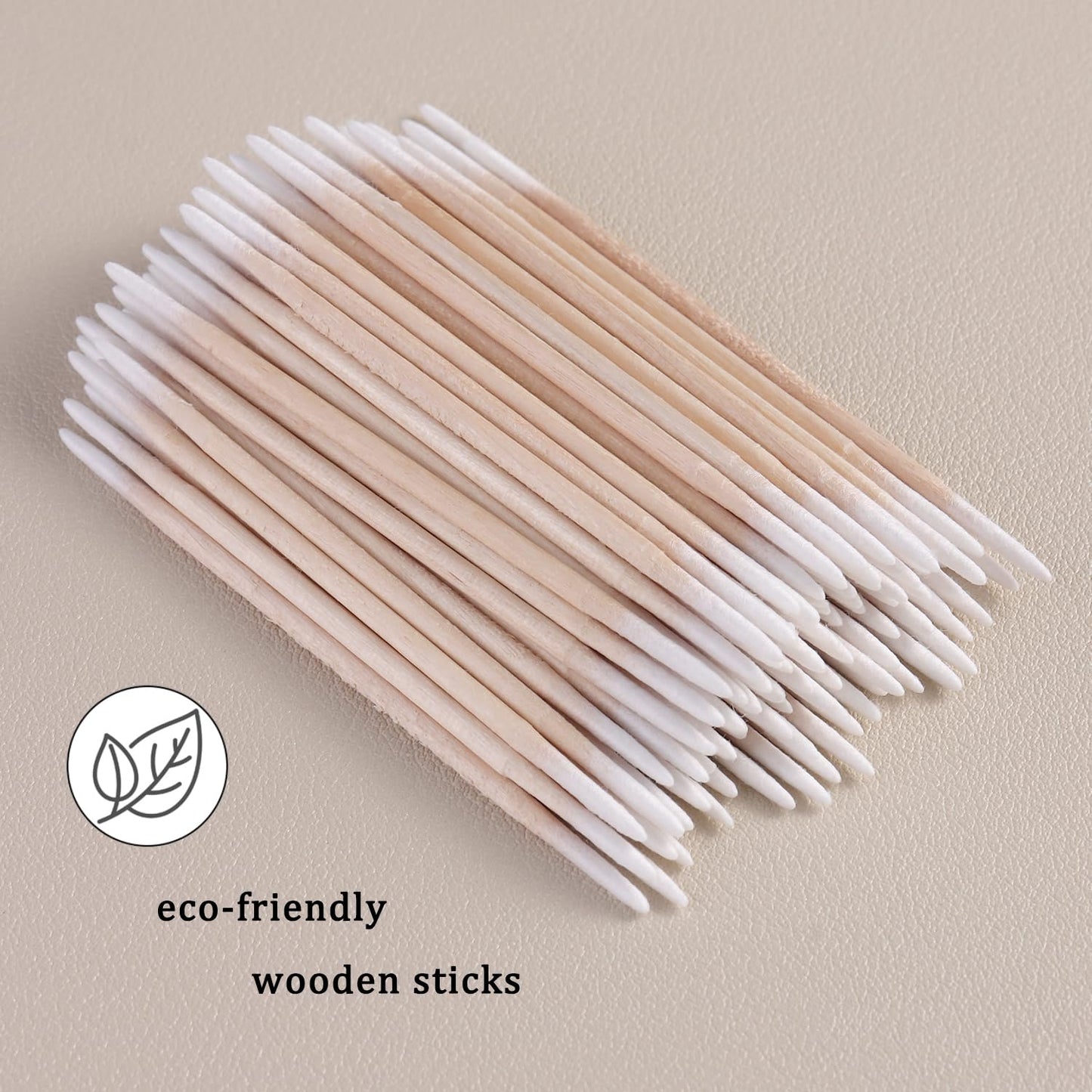Pointed Tip Cotton Swabs - Double-Head Precision Microblading & Makeup Applicators | 200pcs White Wooden Sticks