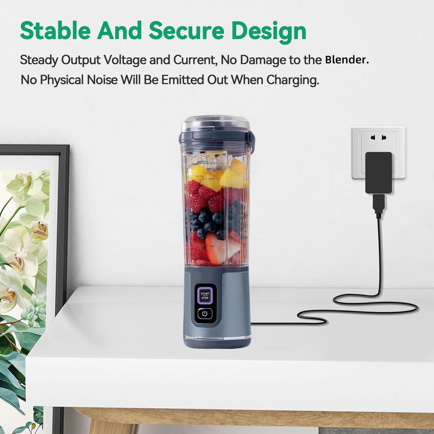 FITE ON Portable Blender USB Charging Cable Cord Compatible with Ninja BC155PS BC151BK BC151CR BC151NV BC151EM BC151PR BC151WH Portable Blender