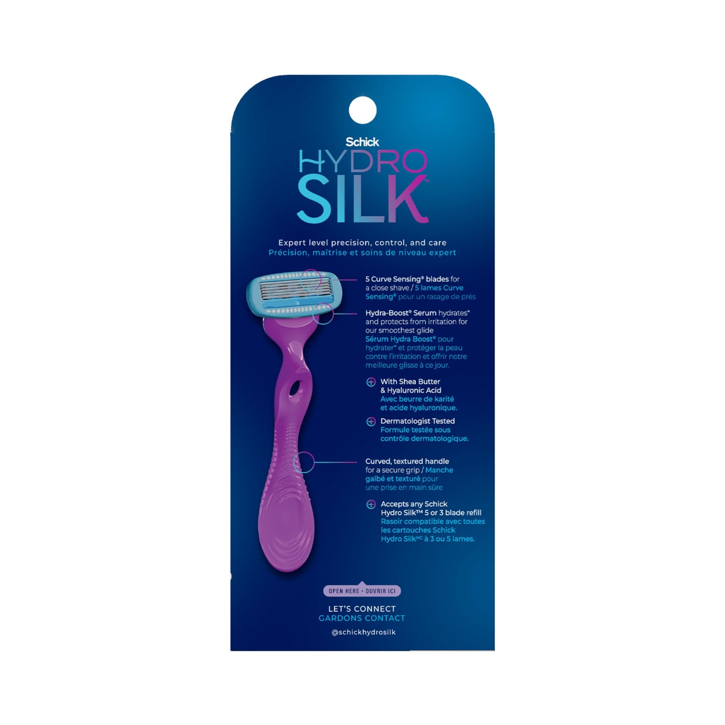 Schick Hydro Silk Moisture Women's Razor | 5-Blade Razor for Women, 1 Handle & 2 Refills