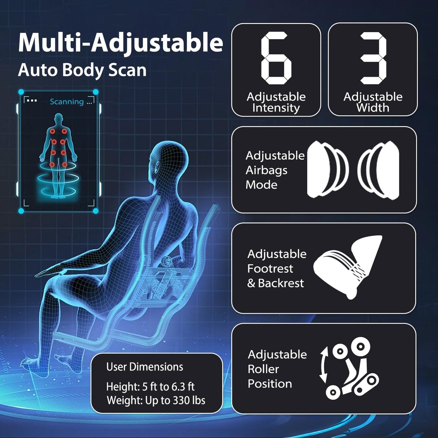 iBooMas Full Body Shiatsu Massage Chair - Zero Gravity, 6 Intensities, 18 Modes, 42 Airbags, Brown & Black