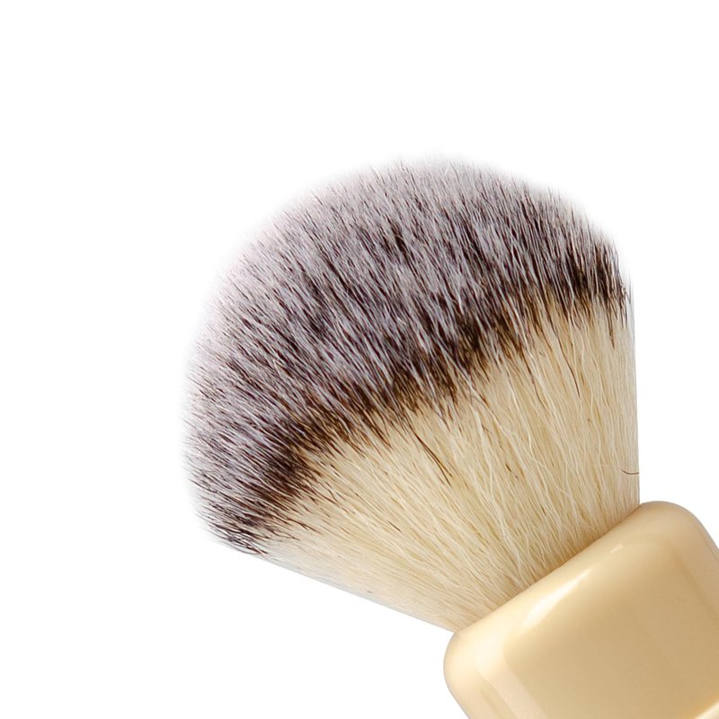 Grandslam Shaving Brush with Synthetic Hair, Cruelty-Free Shaving Cream Brush for Men, 100% Solid Resin Handle, Gently Exfoliates The Skin, 24mm Knot (Imitation ivory)