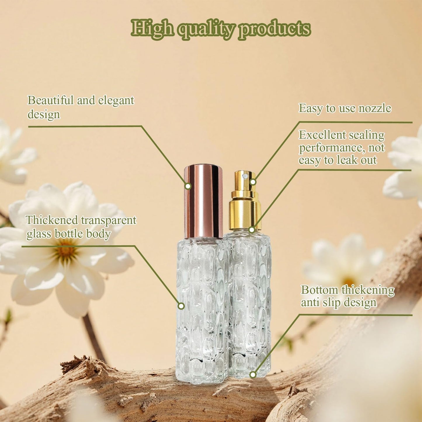 Refillable Travel Perfume Atomizer - 15ml Mini Glass Bottles | Perfect for Travel & Gatherings (2 Pack)