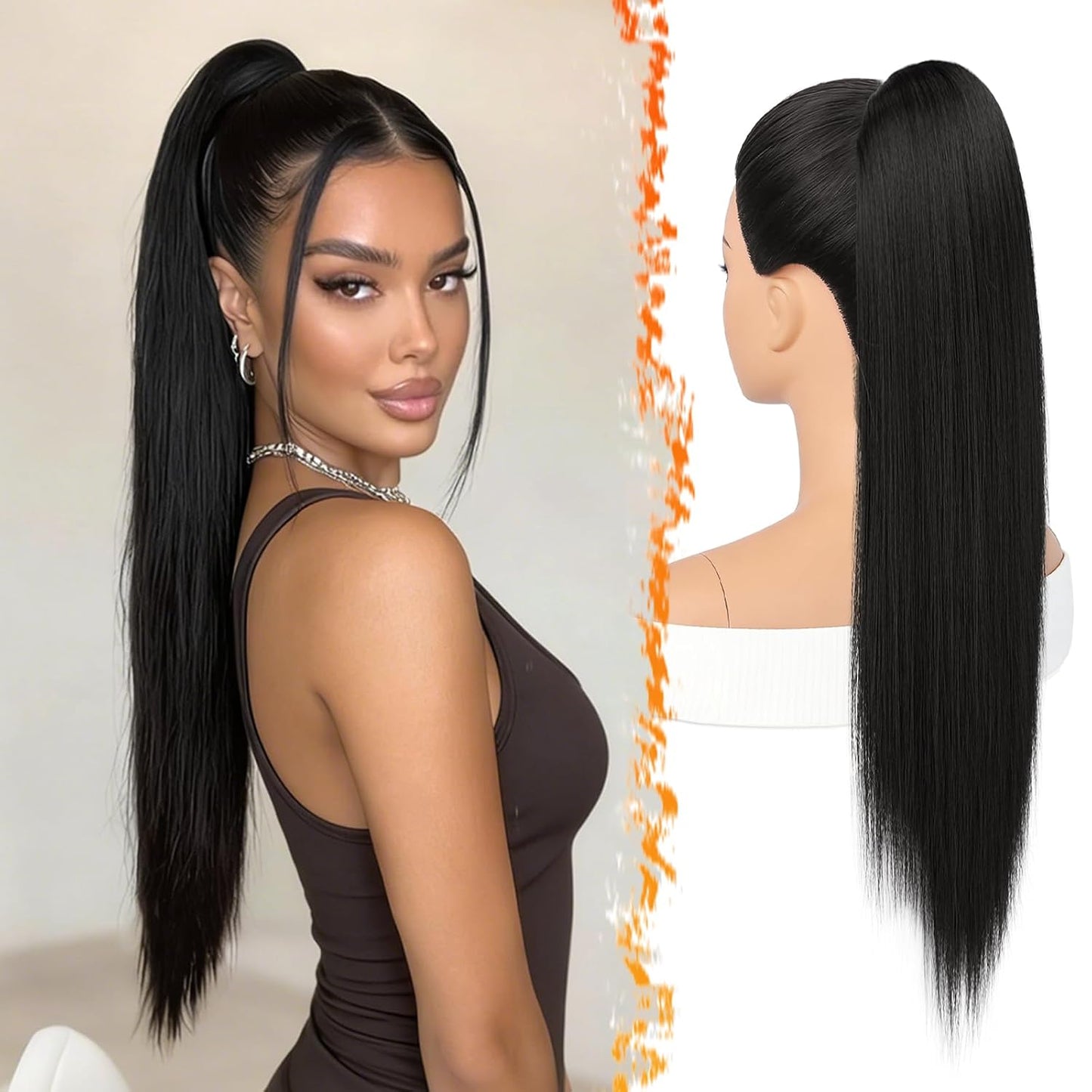 Straight Blonde Ponytail Extension - 16 Inch Soft Synthetic Drawstring Hairpiece for Daily Wear & Cheer Competitions