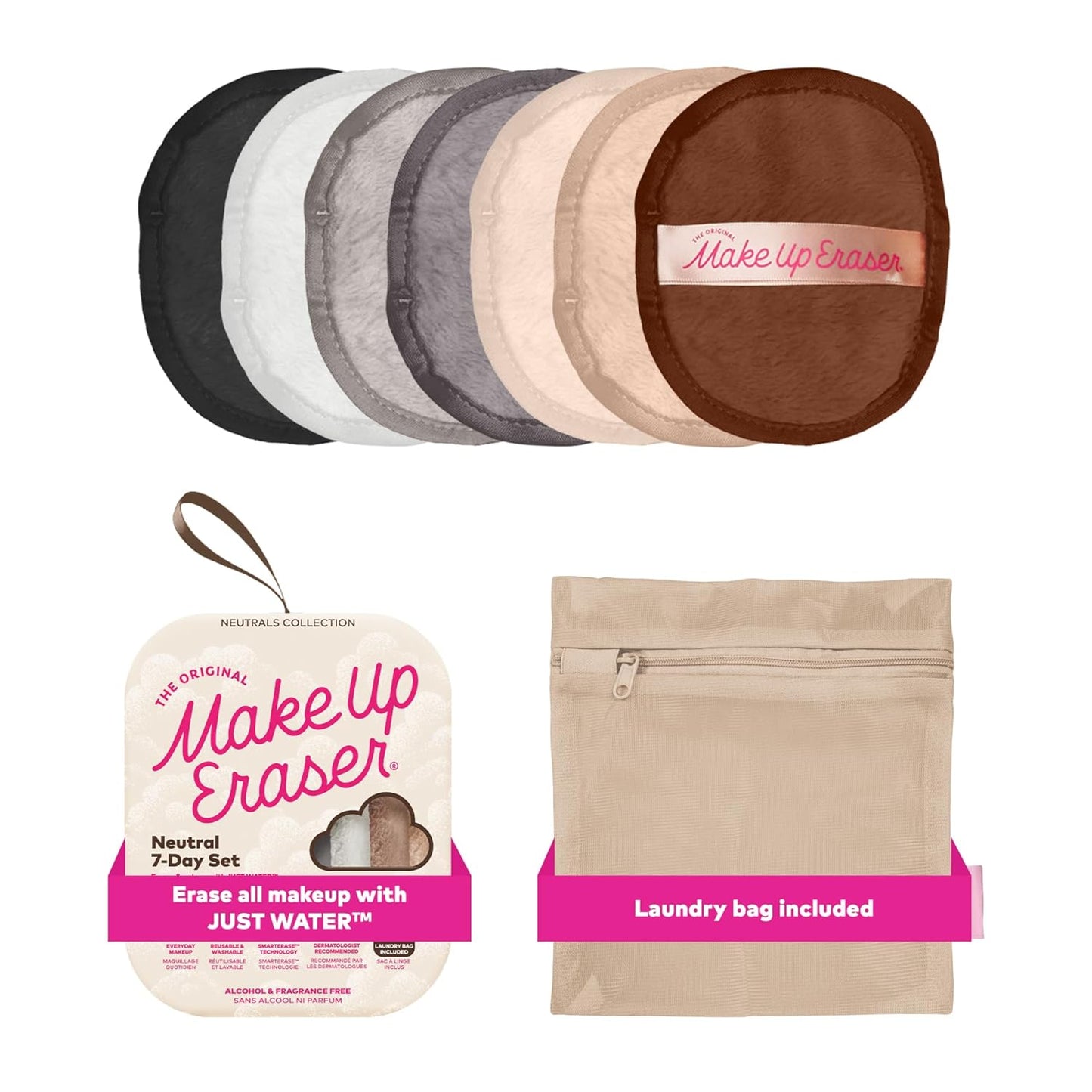 MakeUp Eraser 7-Day Set - Effortlessly Remove All Makeup With Water | Neutrals, 7ct