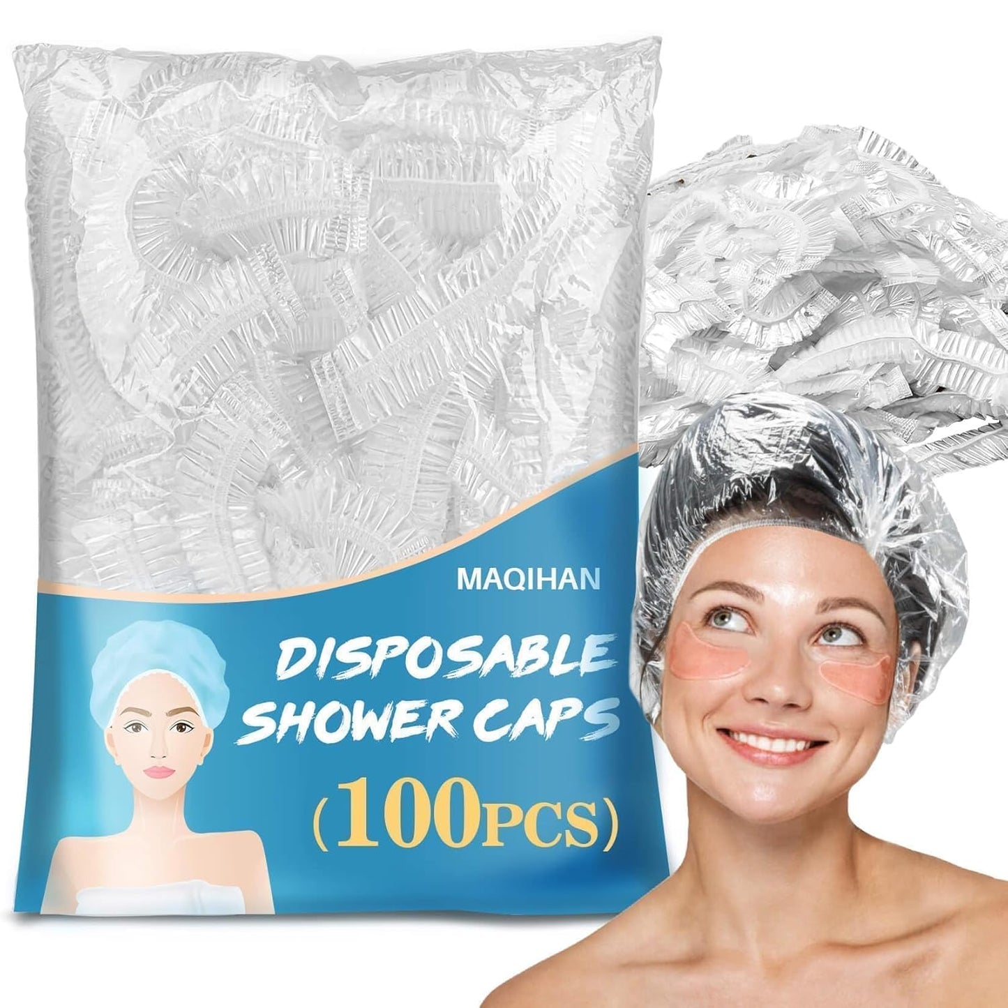 **Disposable Shower Caps - Thickened Waterproof Hair Caps for Deep Conditioning | Large Size for Long Hair**