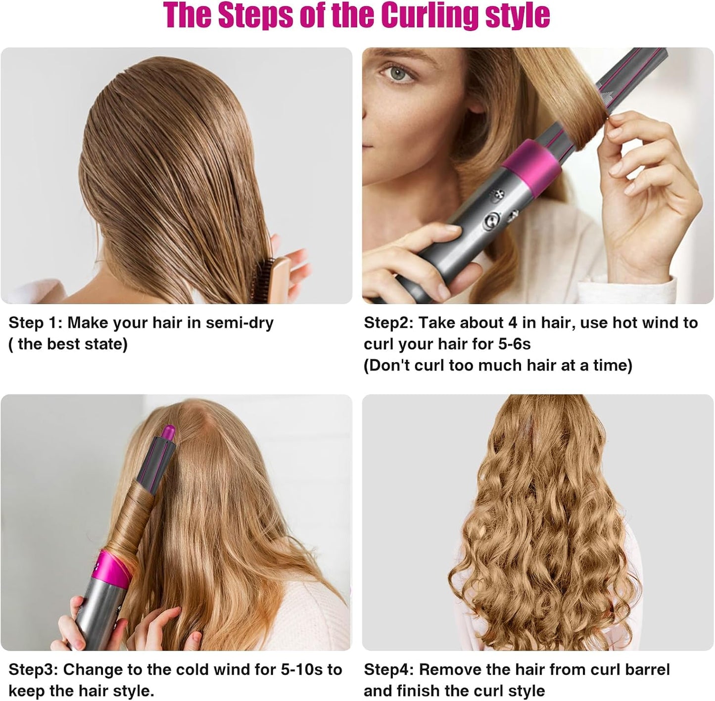 Dyson Airwrap Curling Iron Barrels - 1.2 Inch Long Hair Tool | Compatible with HS01 & HS05 Attachments