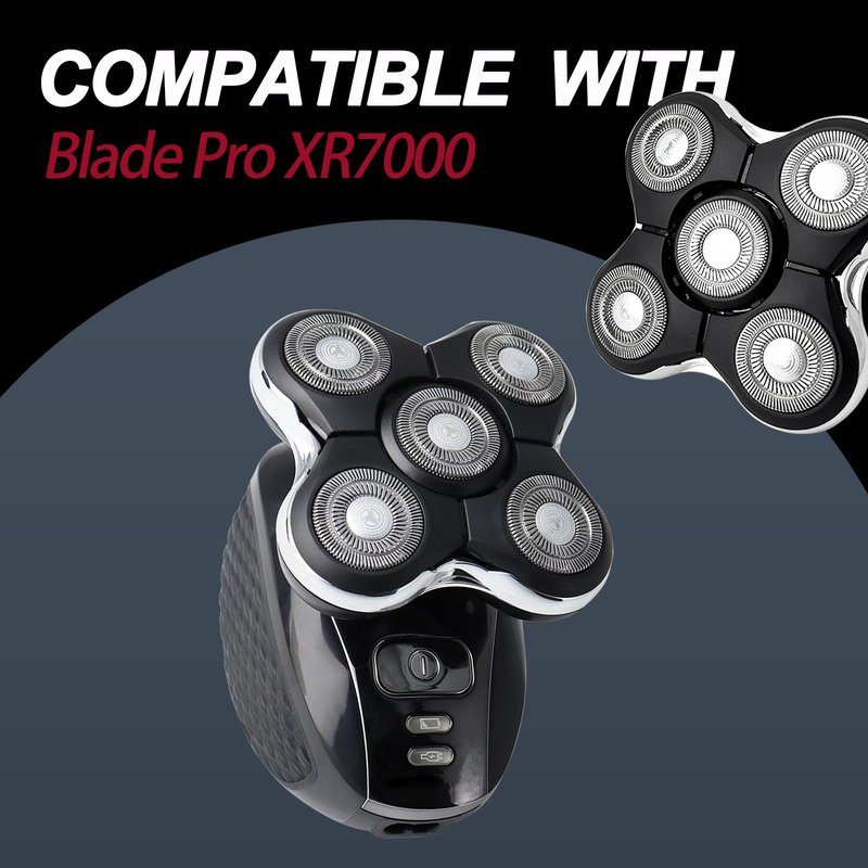 OXSITO 5-Head Replacement Blades for Remingtons XR7000 Balder Pro, Dual Track Flexing Cutters for Bald Head Shaving, Washable Electric Razor Spare Part