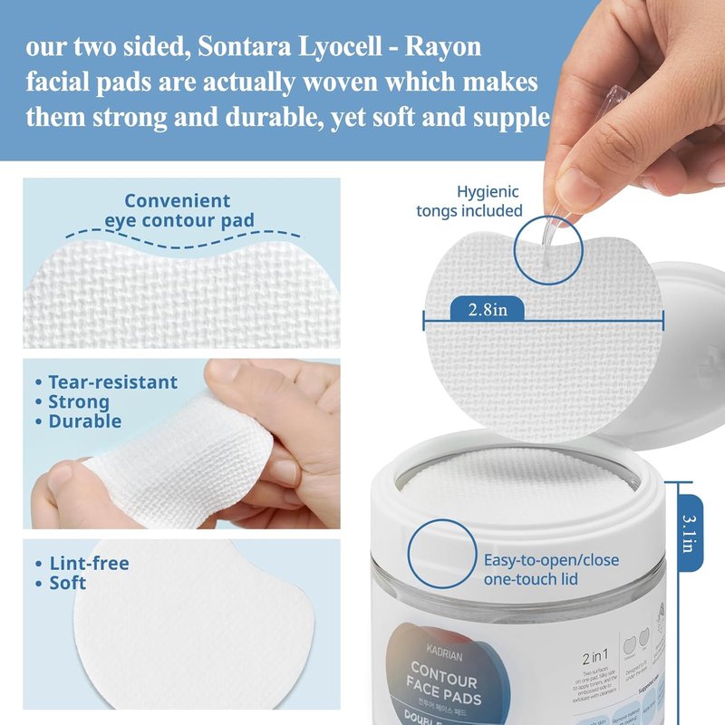 Exfoliating Cotton Rounds - Double-Sided Korean Toner Pads | Lint-Free Makeup Remover for Skin Care
