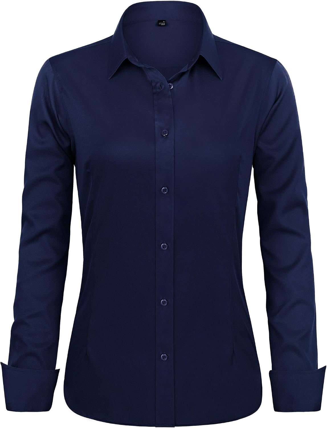 J.VER Women's Long Sleeve Dress Shirt - Wrinkle-Free Business Casual Blouse for Office Work