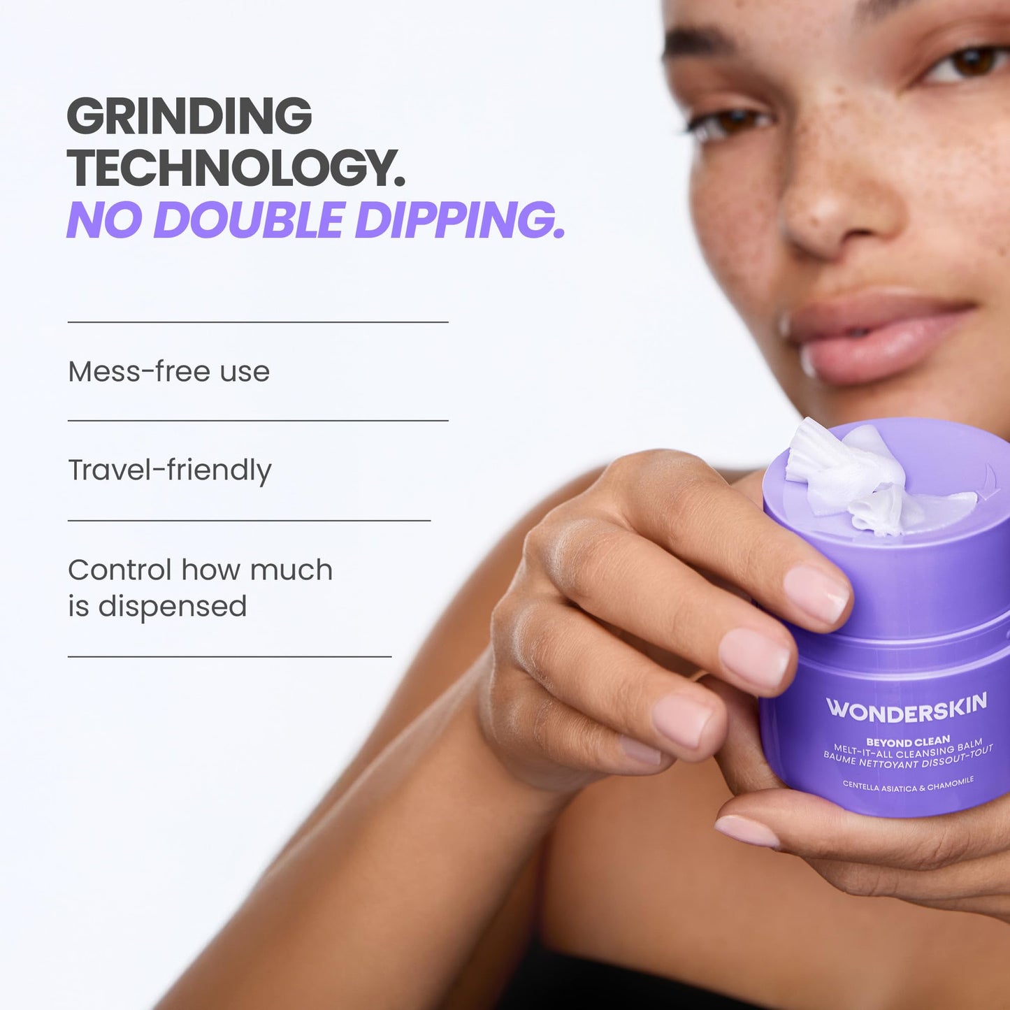 Wonderskin Cleansing Balm Refill Pod – Balm to Milk Makeup Remover, Melt-It-All Gentle Hydrating Face Cleanser with Centella and Chamomile