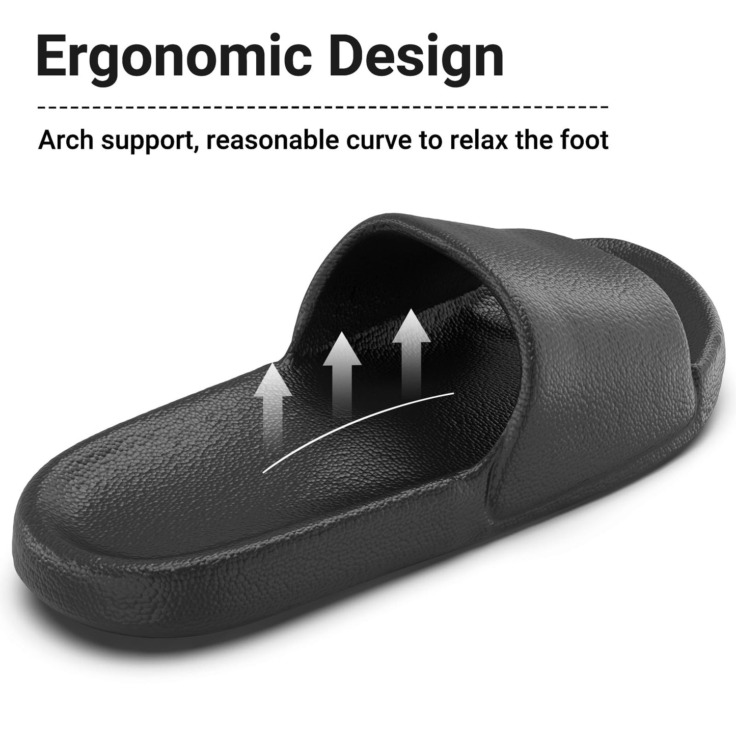 Kattmas Shower Shoes for Women & Men - Non-Slip House Slippers - Cloud Comfort Slides - Quick-Dry, Arch Support - Perfect for Bathroom, Beach, Pool, Travel