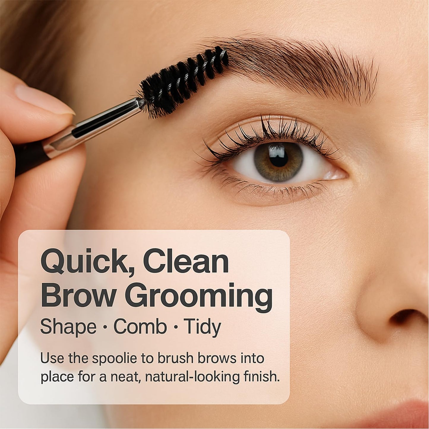 3 PCS Eye Makeup Tools Set, Eyebrow Brush and Comb with Spoolie, Eyelash Separator Tool, Angled Detail Brush for Mascara Grooming