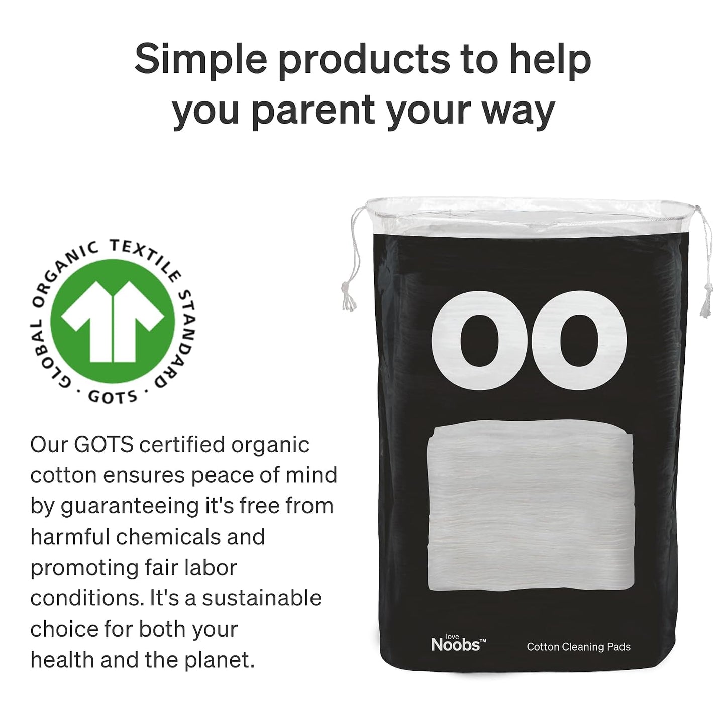 Baby Cotton Pads - Ultra Soft 100% Organic Diaper Change Pads | 360 Count, Lint-Free, Extra Large for Sensitive Skin