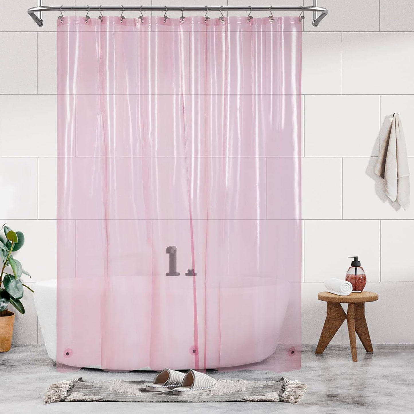 Clear Plastic Shower Liner - Premium Waterproof PEVA Curtain with Rustproof Grommets & 3 Magnets | Standard Size