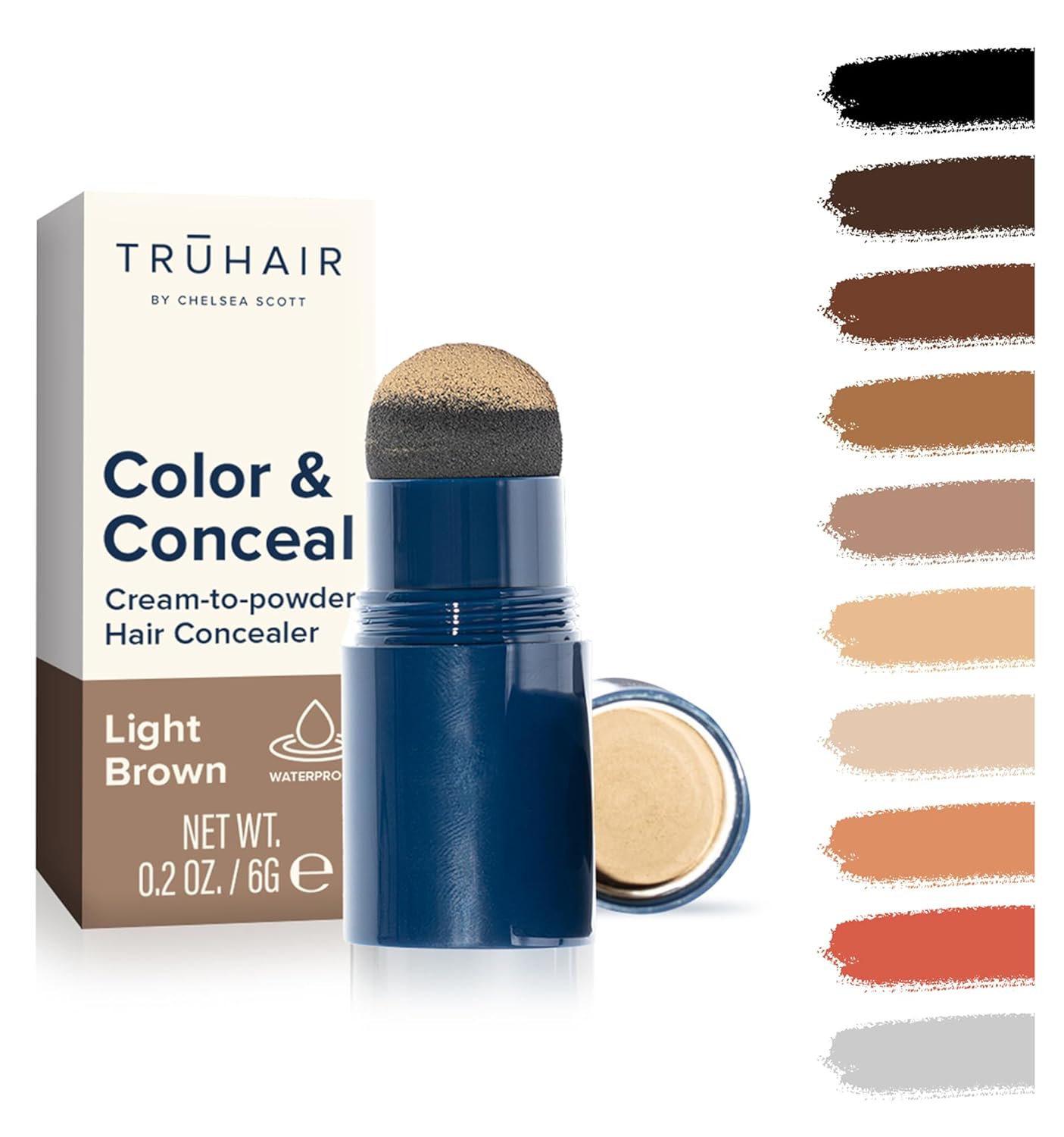 TRUHAIR Color & Conceal Waterproof Root Touch Up - Gray Coverage & Hairline Filling | Auburn Shade