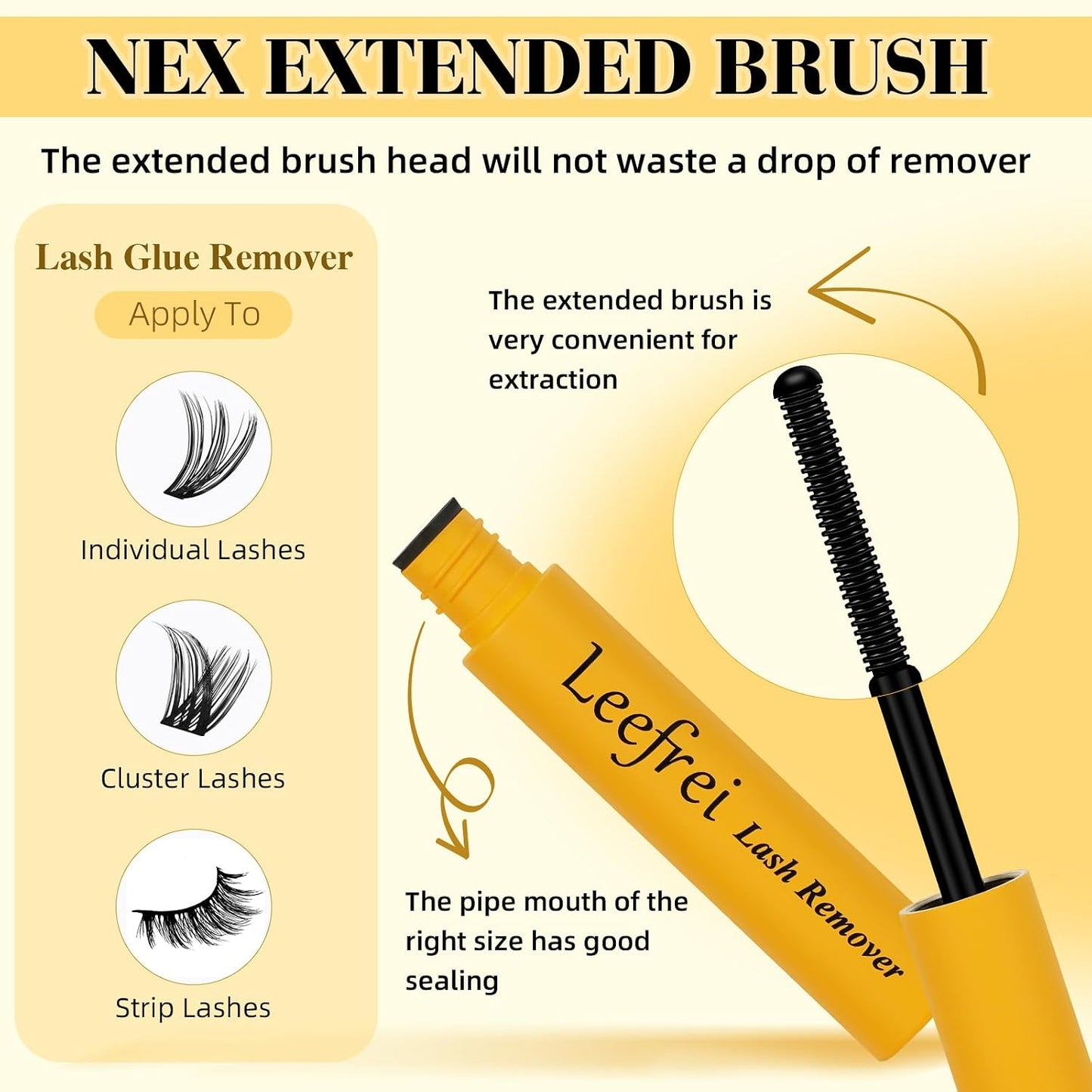 Eyelash Glue Remover for Cluster Lashes - Quick Dissolving & Gentle 5ML Formula | Deep Cleaning for Easy At-Home Use