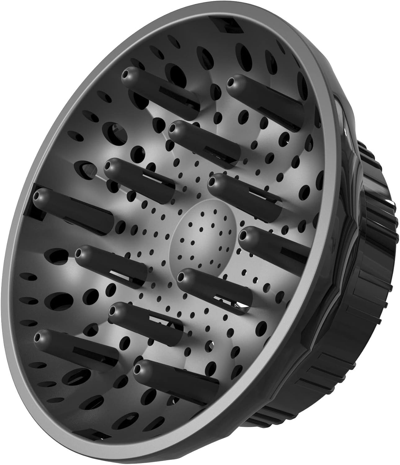 Universal Hair Diffuser - Ionic Attachment for Curly/Wavy Hair | Fits 1.4-2.4 Inch Dryers, Reduces Frizz, Lightweight, Travel-Friendly (Black)