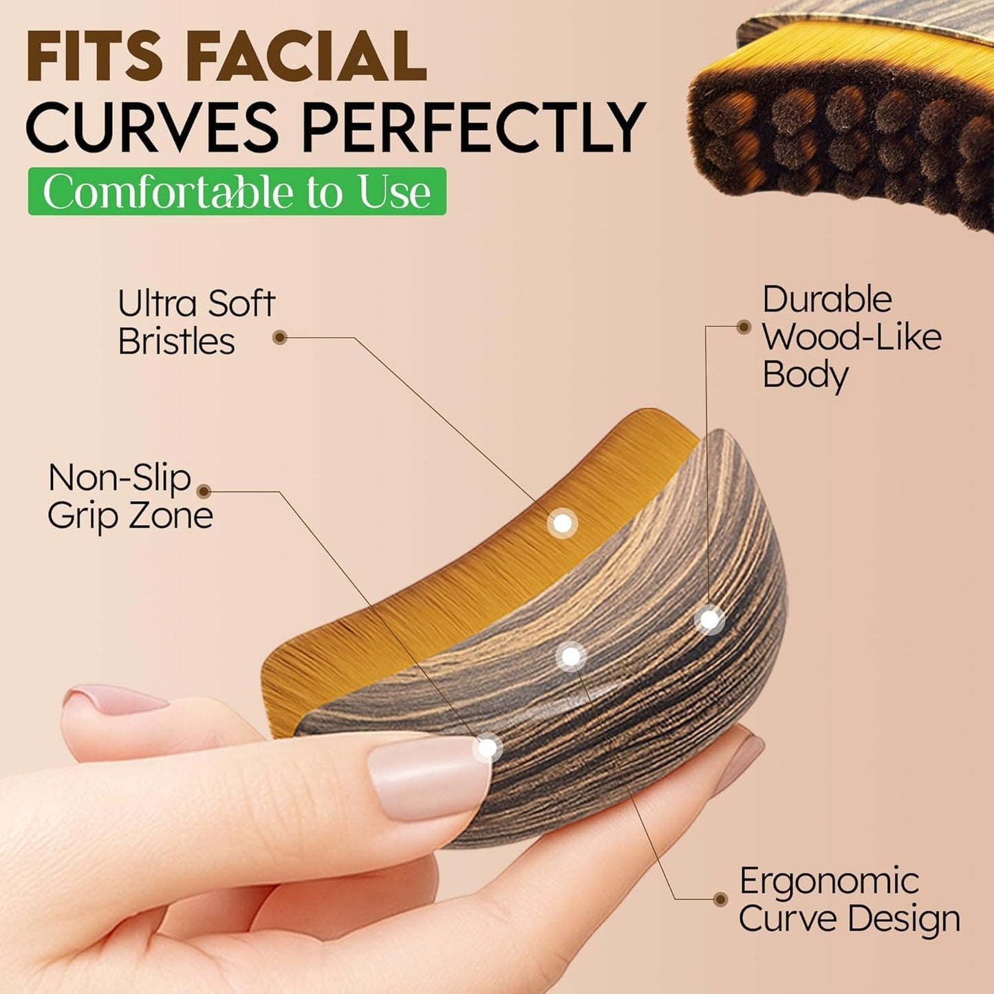 Fvaql New Lymphatic Contour Face Brush，Lymphatic face Brush for Sculpting – Anti-Puffiness Detox & Lift Improves Skin Glow，Ergonomically Designed to Fit The Skin Precisely and Relieve Fatigue