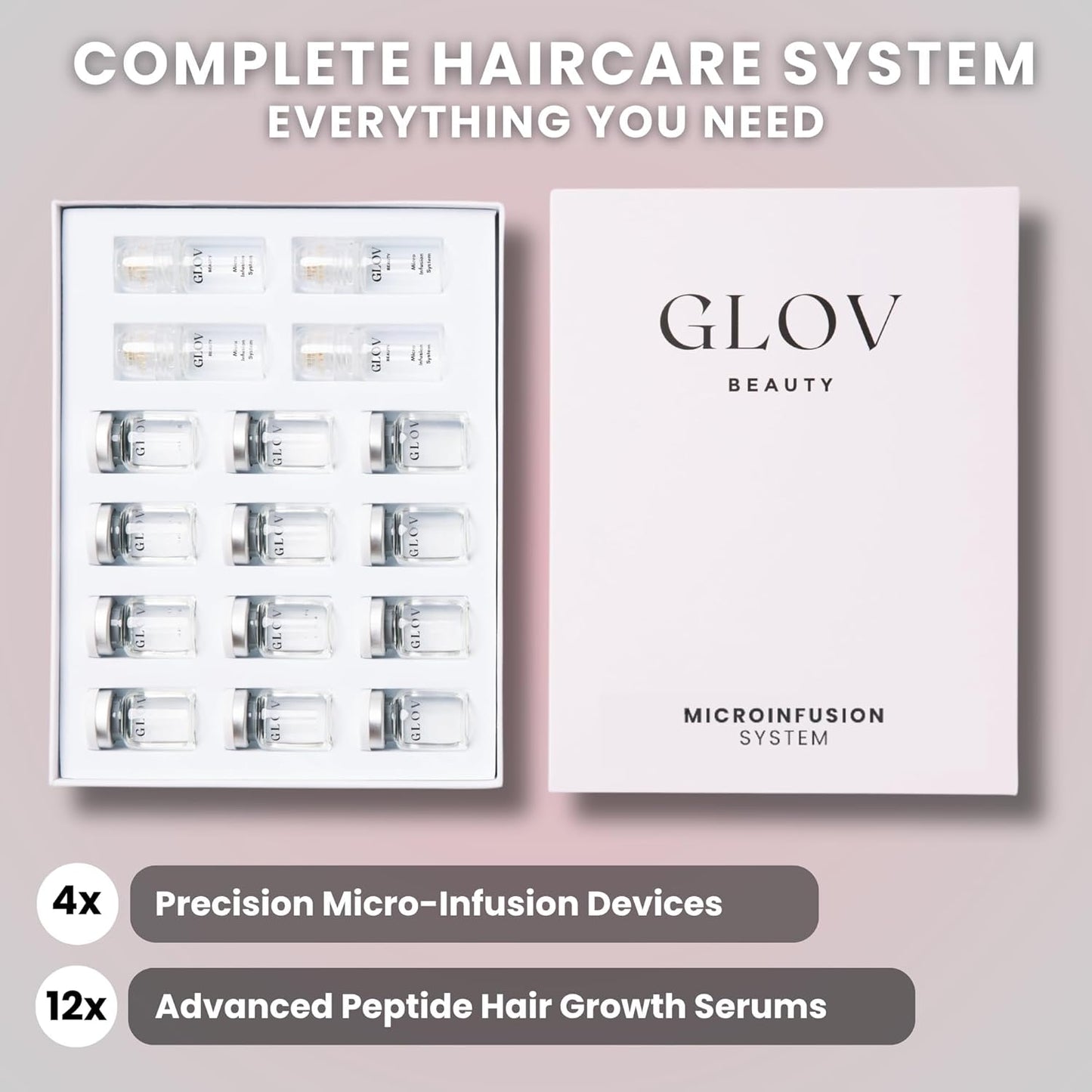 Micro Infusion Hair Renewal Kit - 0.25mm Gold Derma Stamp with Hyaluronic Acid & Peptide Serum | Hydrating Scalp Treatment for Thicker, Healthier Hair