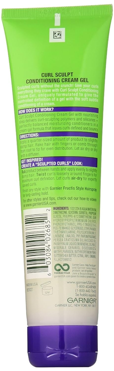 Garnier Fructis Curl Shine Conditioning Hair Gel - Extra Strong Hold for Curly & Wavy Hair | 5.1 Fl Oz