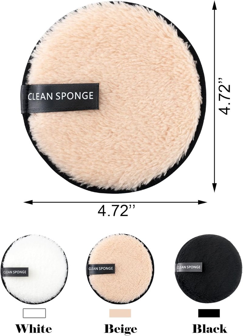 BlingKingdom Reusable Makeup Remover Pads - Double-Sided Facial Cleansing Puffs | 6 Pack, 3 Colors