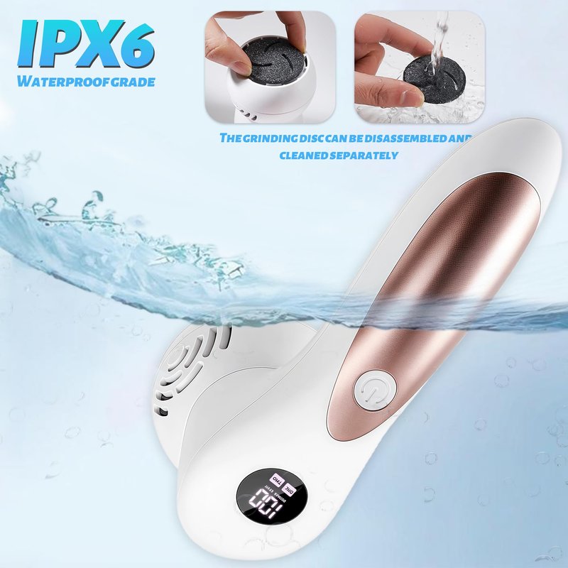 Doeean Electric Feet Foot Callus Remover Equipped with A Vacuum System Foot Scrubber 17 in 1 Professional Foot Care Tool Ipx6 Waterproof Rating for Removing Hard Cracks Dryness and Dead Skin (White)