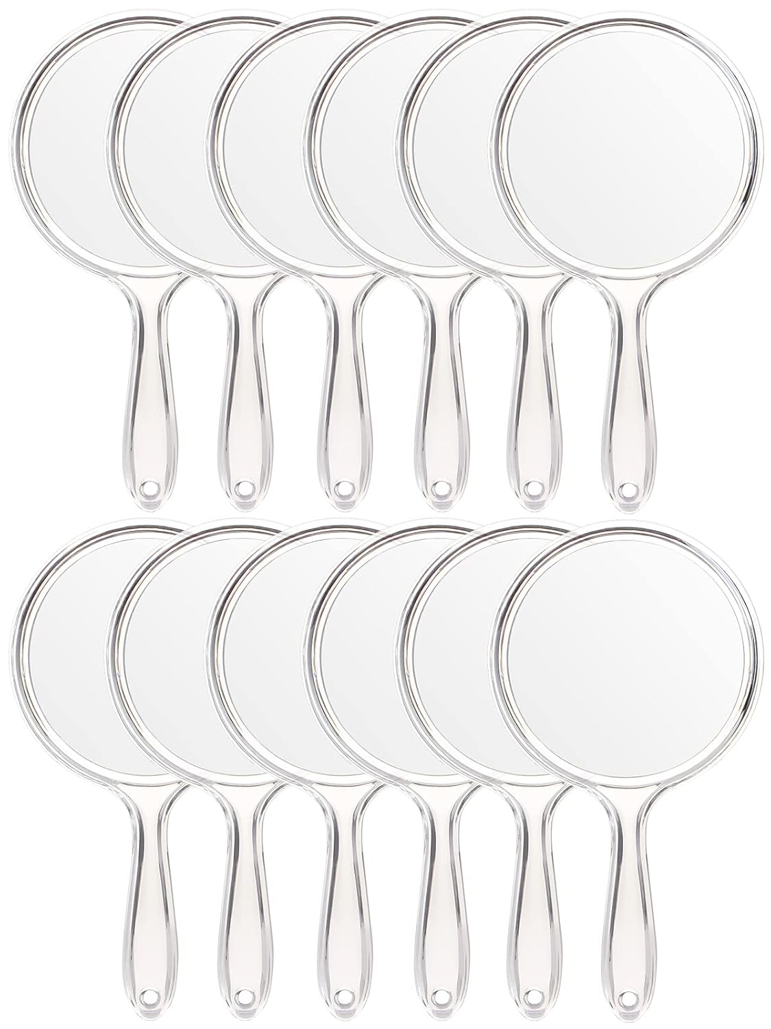 Double-Sided Handheld Mirror - 1X/3X Magnification | Set of 6 Clear Mirrors
