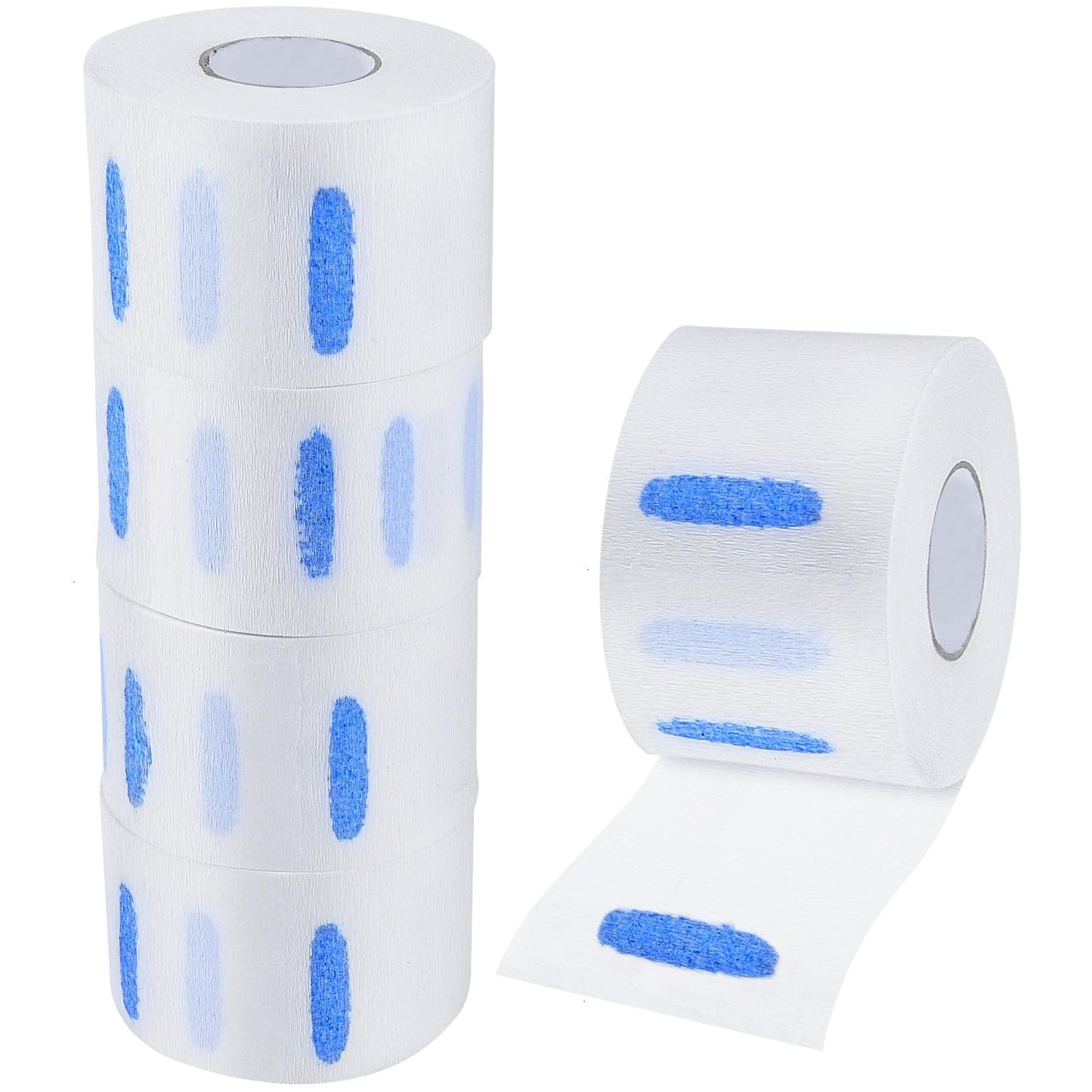 SenseYo 5 Rolls Disposable Barber Paper Strips Tissue Stretchy Neck Band Wrap Tape Hairdressing Supplies Accessory Tool Professional for Salon Haircut Styling