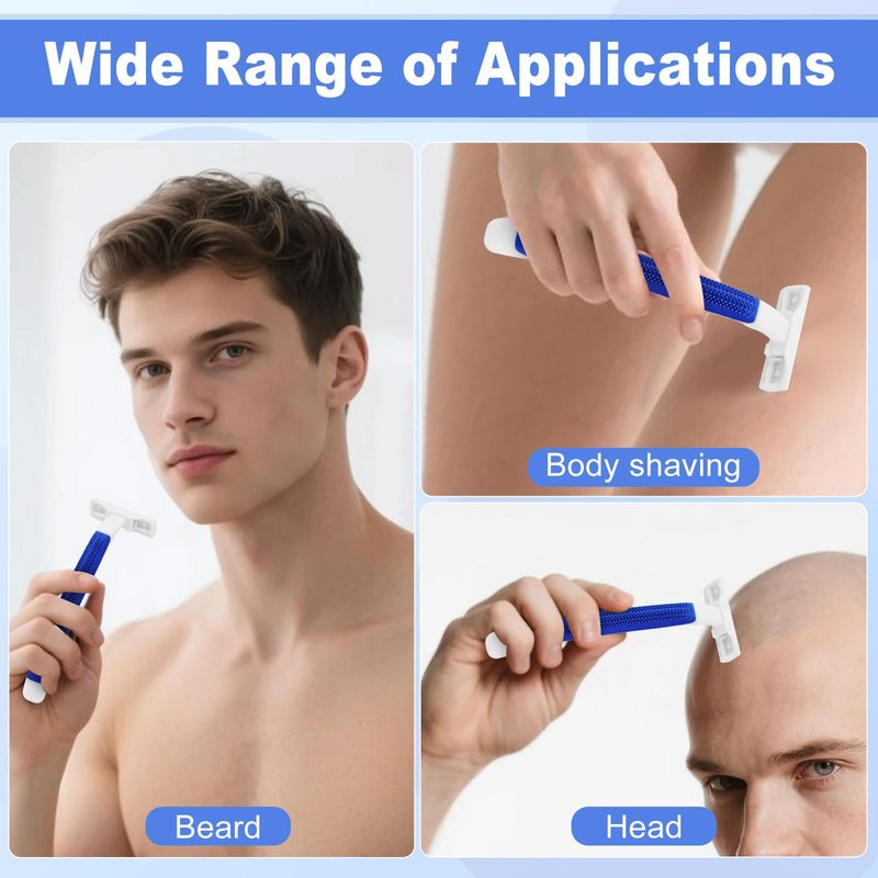 Disposable Razors Bulk, Razors Individually Wrapped Bulk, Travel Razors Bulk With Shaving Cream For Hotels, Shelters, Homeless, Nursing Homes, Charities, Churches, Blue (30-PACK)