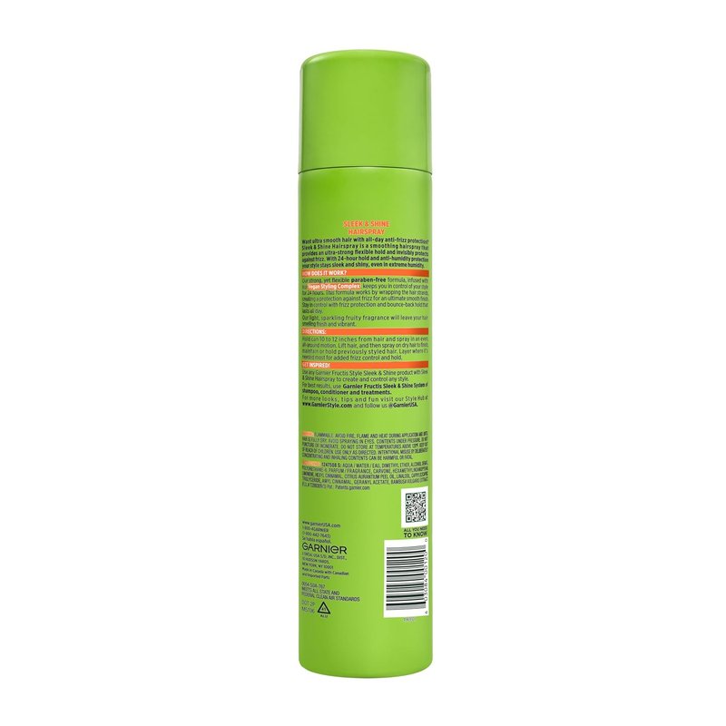 Garnier Fructis Sleek & Shine Anti-Humidity Hairspray - Ultra Strong Hold & Frizz Protection, 8.25 Oz
