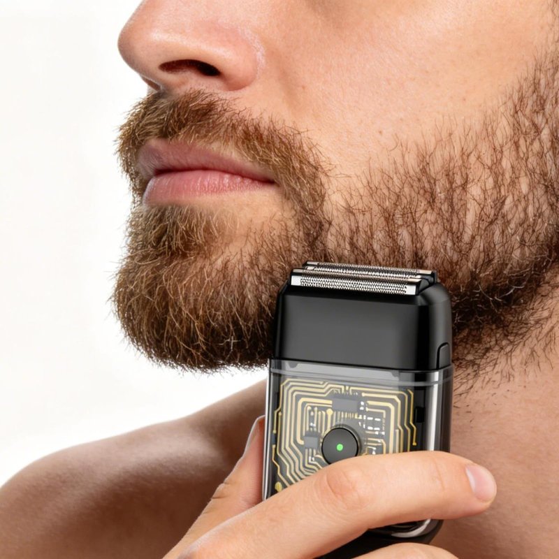 Electric Foil Shaver for Men: Compact Travel Razor for Face - IPX7 Waterproof & USB-C Fast Charging - 3D Floating Head & Hyper-Glide Blades - Hypoallergenic for Sensitive Skin with Battery Indicator