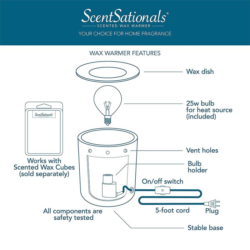 Scentsationals Wax Melt Warmer, Wax Warmer for Scented Wax Melts - Starry Mountain - Candle Wax Melter for Fragrance Cubes and Tarts