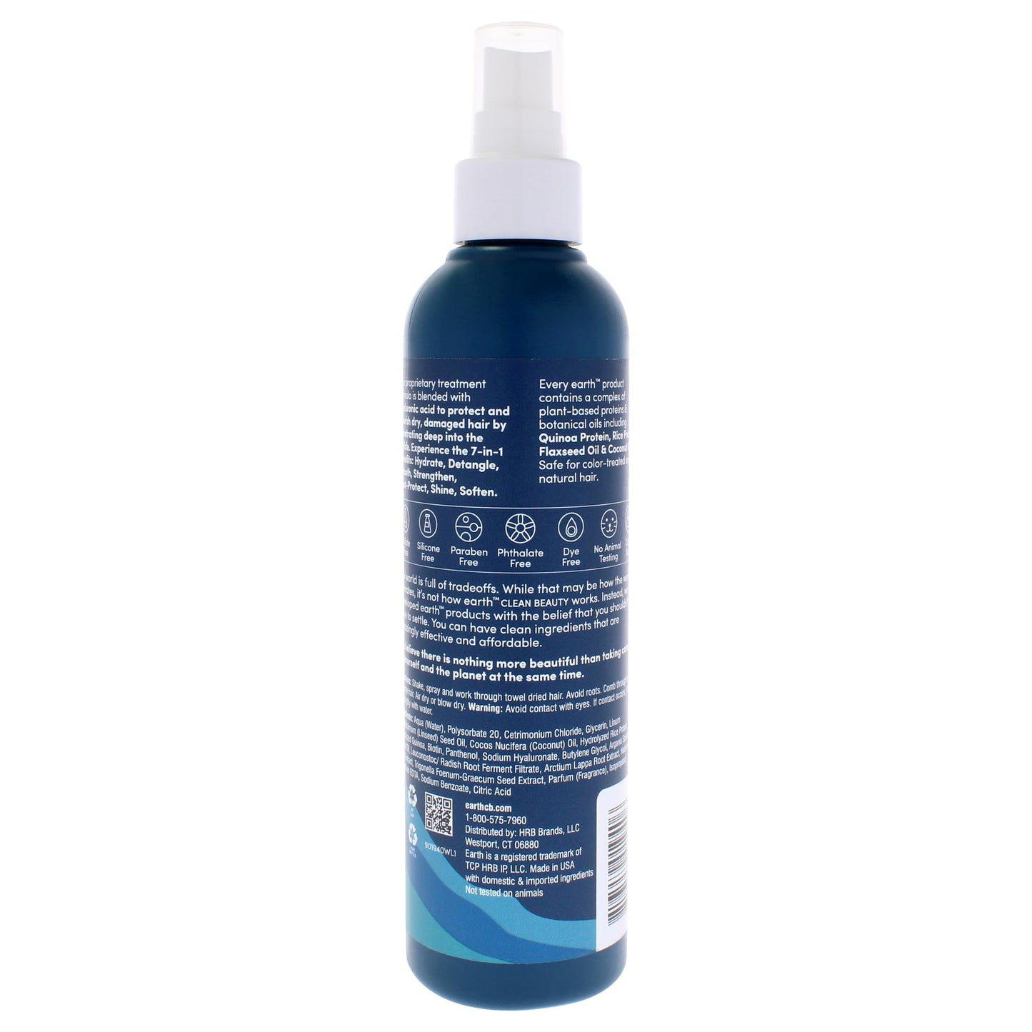 earth 7-in-1 Leave-in Treatment - Multitasking Spray For Hair - Leave-in Conditioner Spray with Hyaluronic Acid - Safe for Color-Treated Hair - 6 oz
