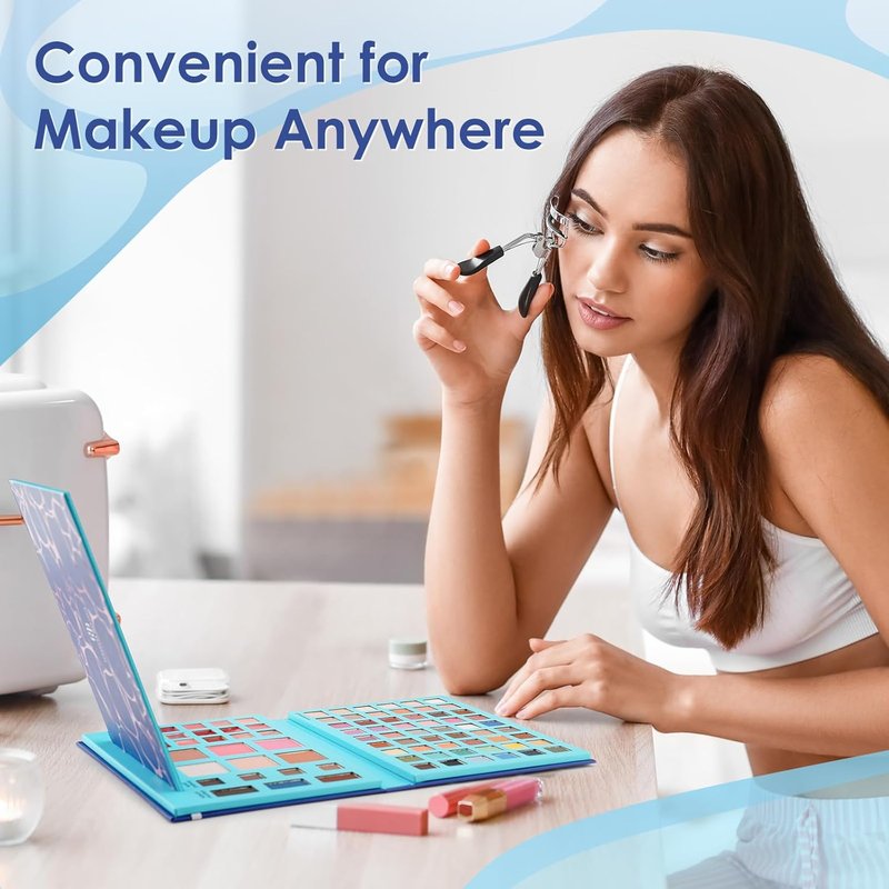All In One Makeup Palette - Travel Size Full Face Makeup Set for Women | Includes Eyeshadows, Blush, Bronzer, Highlighter & Lip Oil