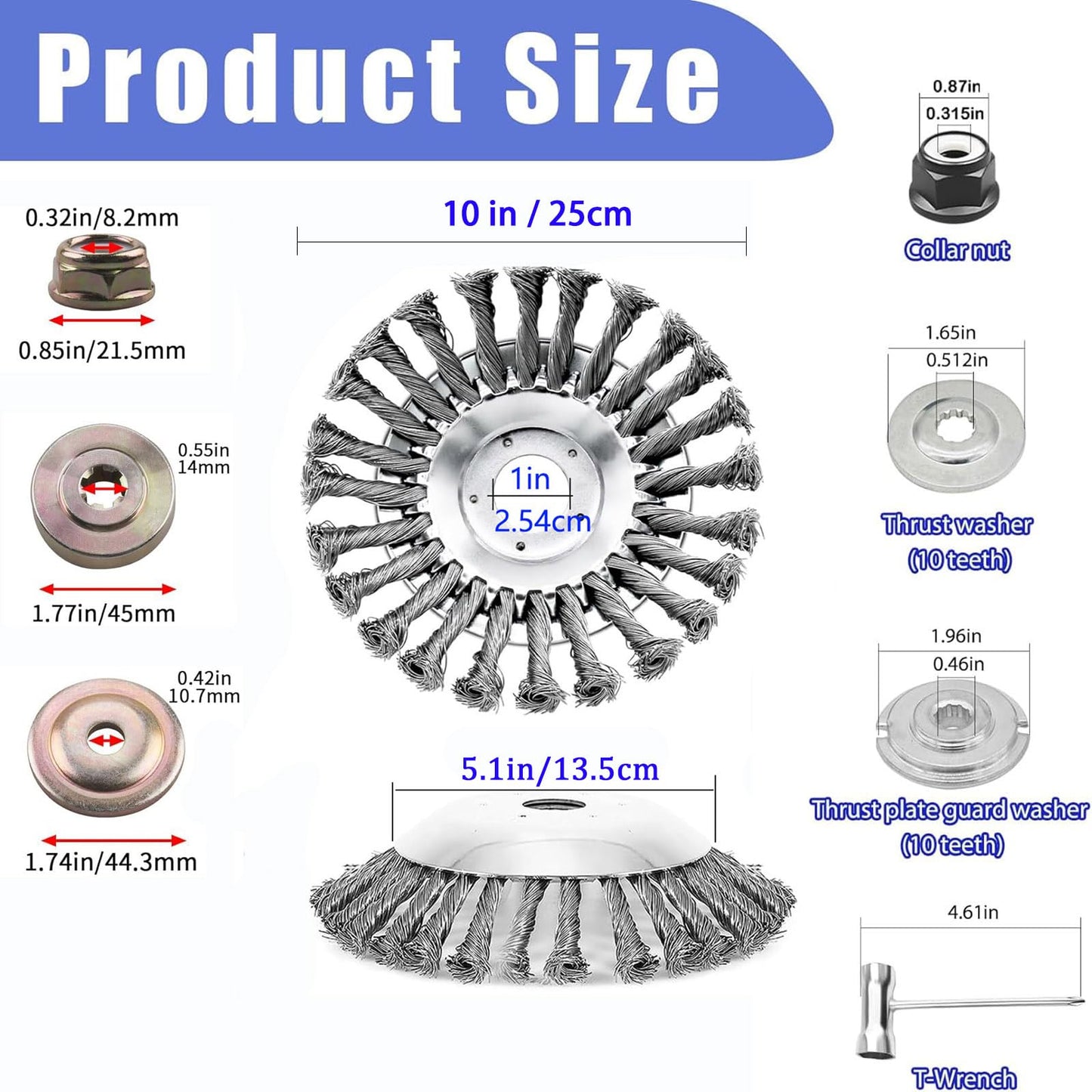 OFCOX 10" Indestructible Steel Wire Grass Trimmer Head,Weed Wacker Blade Eater, Weed Wacker Head Attachments,Weeding Disc Blade,Compatible with Stihl, Husqvarna,String Trimmers, Gardening Lawnmower