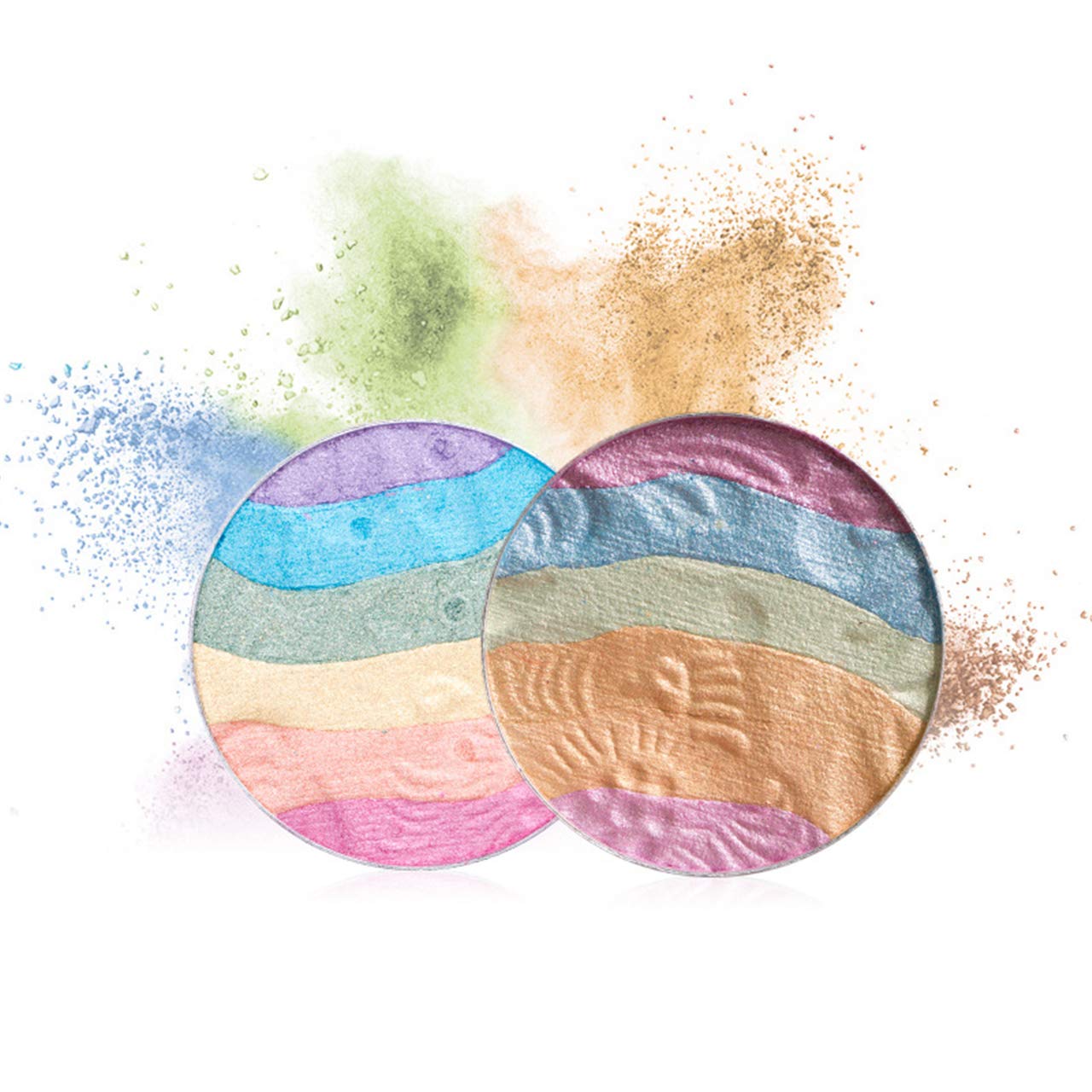 FantasyDay 3D Baked Rainbow Highlighter Eyeshadow Palette - 6 Vibrant Colors for Stunning Makeup Looks